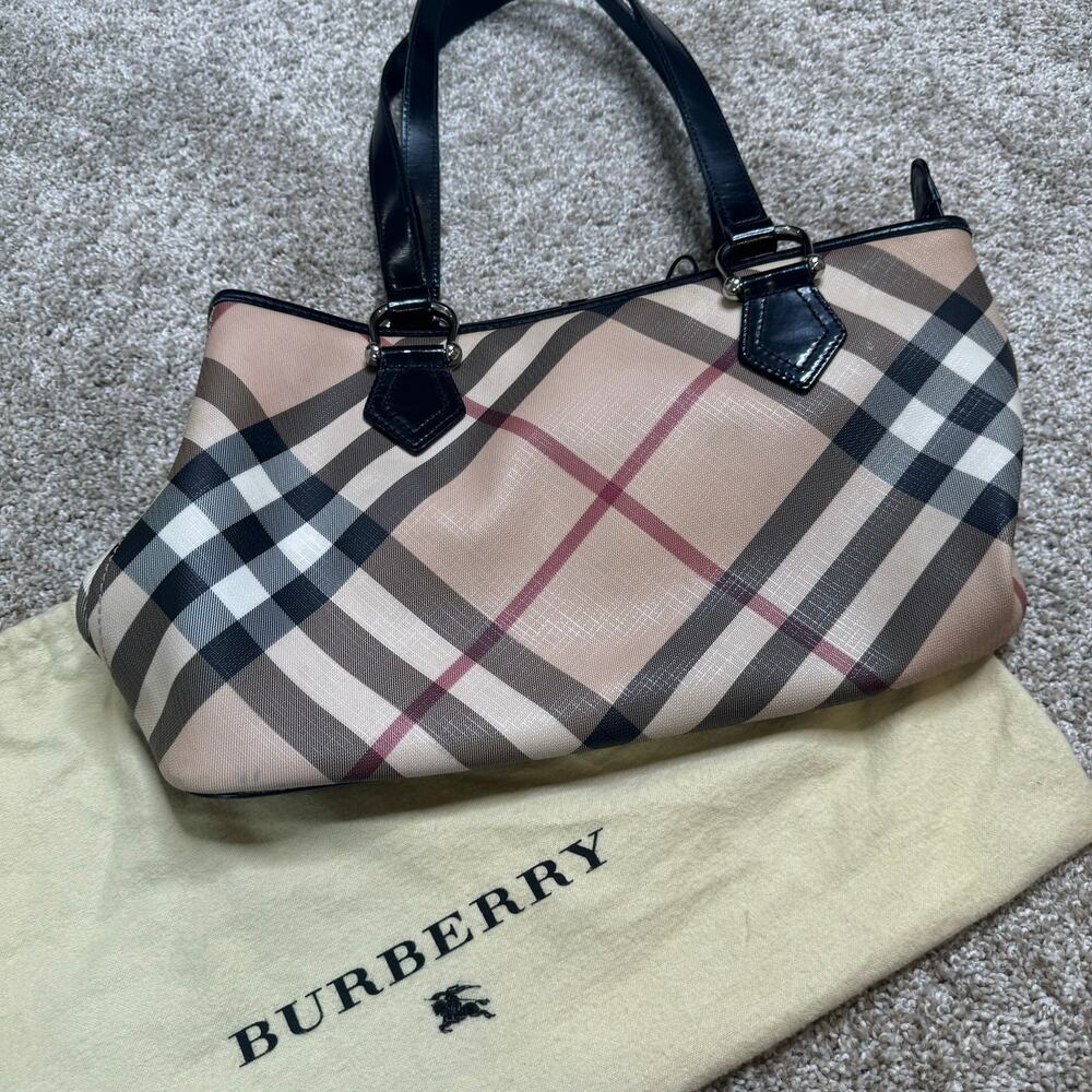 Y2K Burberry Classic Check Shoulder Tote Bag - Picture 9 of 10